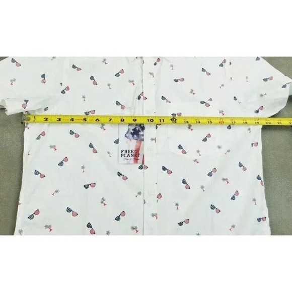 Free Planet Small Men's Stars and Stripes Sun Glasses Palm Trees White Logo Tag - Picture 2 of 10